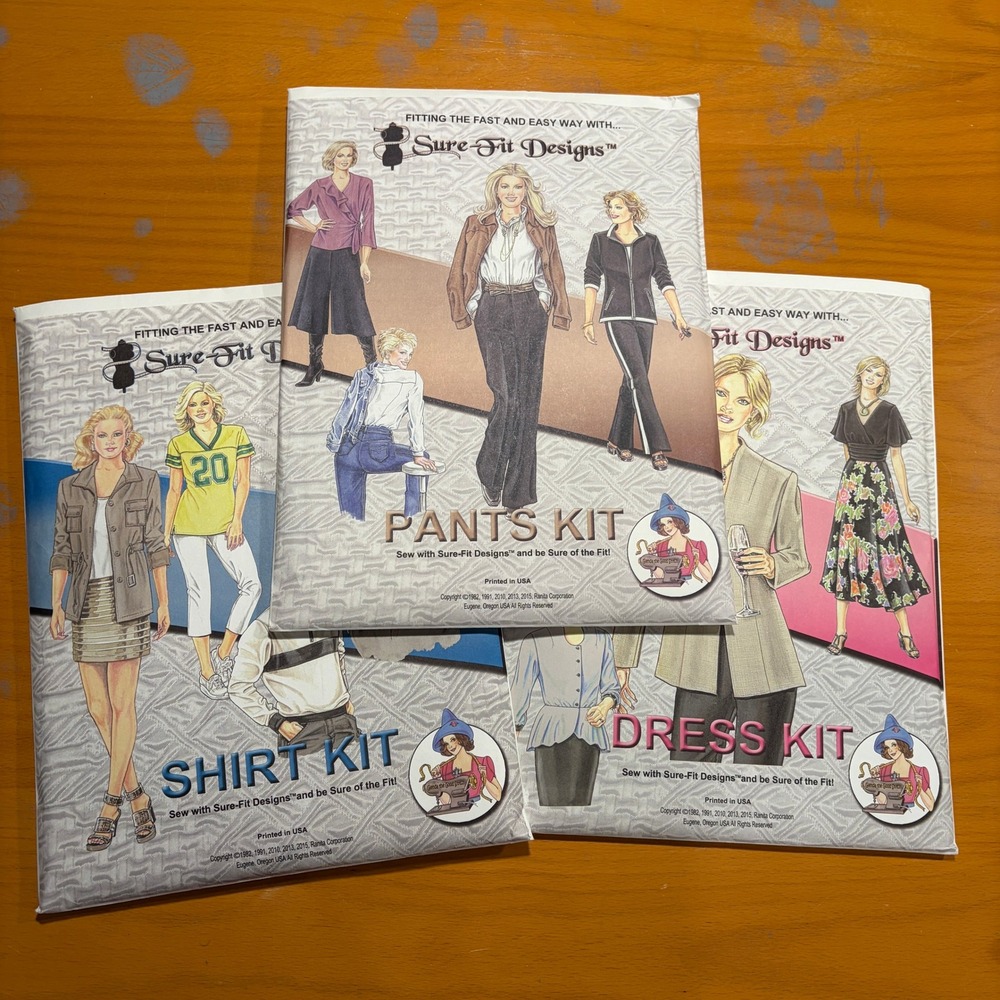 Sure-Fit Designs Master Pattern Kits Pants Shirt Dress Sewing System Lot of 3
